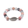 Bracciale in Rodonite e quarzo grigio